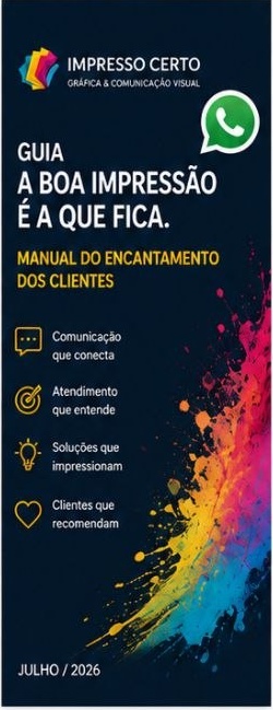 Capa do Manual do encantamento dos clientes, da gráfica Impresso Certo.