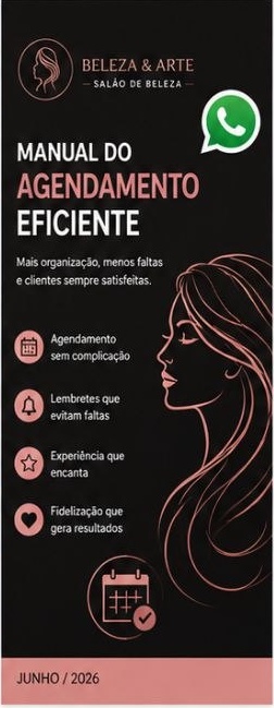 Capa do Manual do agendamento eficiente, do salão Beleza e Arte.